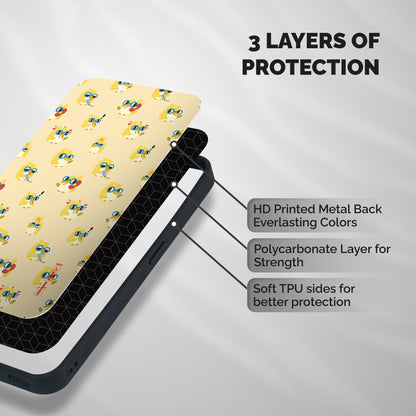 Yellow Parrot Shockproof Hybrid Protection (Metal + TPU) Back Case Cover