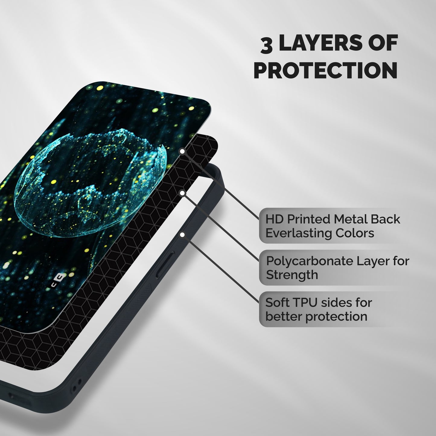 Yellow Rain Shockproof Hybrid Protection (Metal + TPU) Back Case Cover