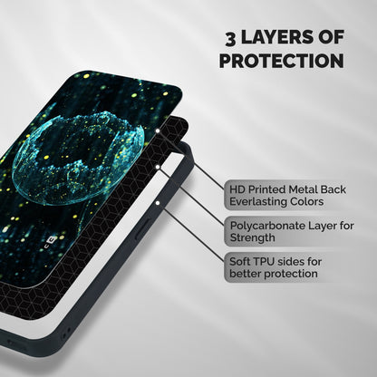 Yellow Rain Shockproof Hybrid Protection (Metal + TPU) Back Case Cover