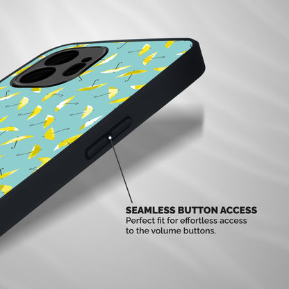 Yellow Umbrella Pattern Shockproof Hybrid Protection (Metal + TPU) Back Case Cover