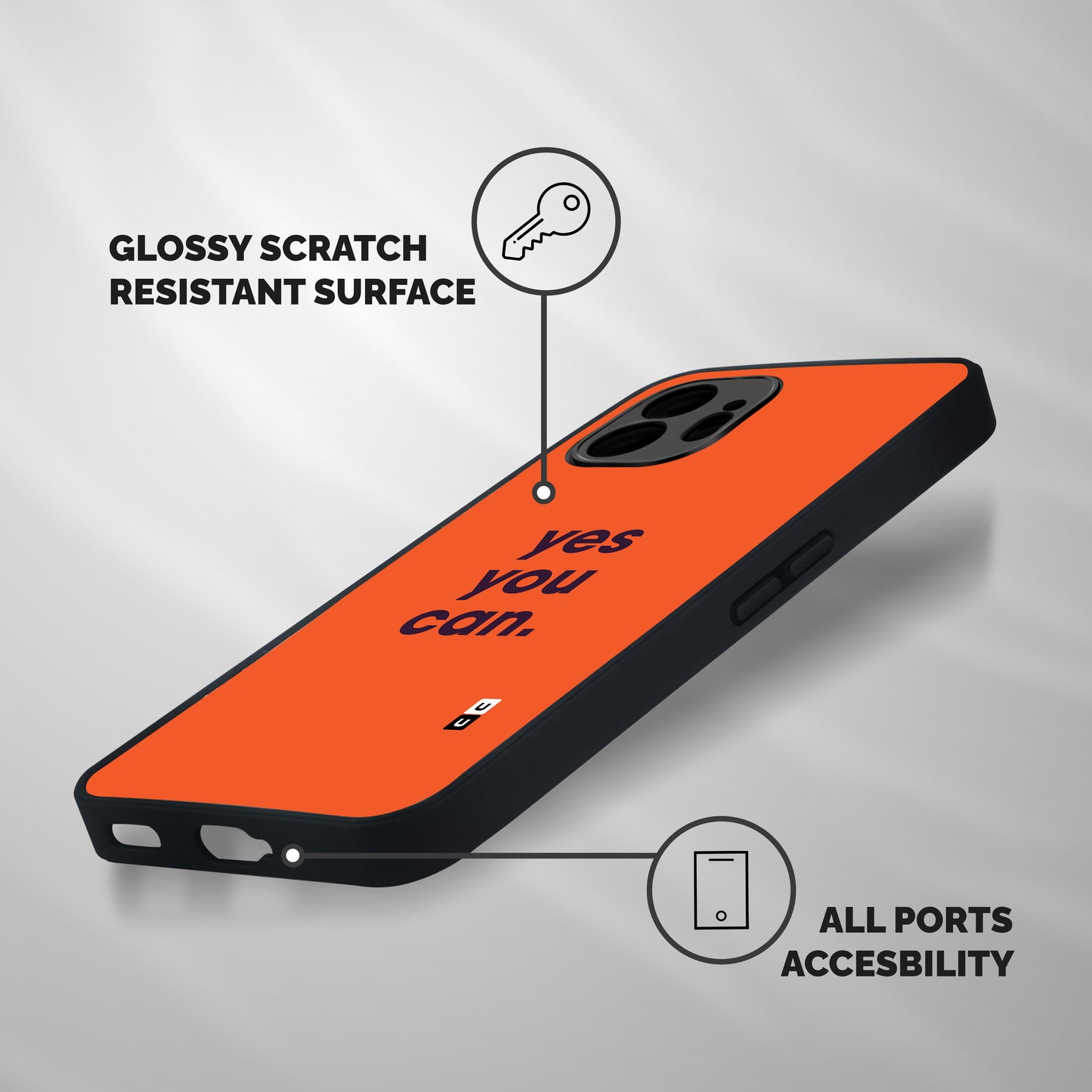 Yes You Can Minimal Typography Shockproof Hybrid Protection (Metal + TPU) Back Case Cover