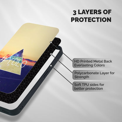 Yolo illuminati Shockproof Hybrid Protection (Metal + TPU) Back Case Cover