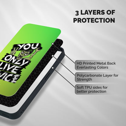 Yolo Zombie Shockproof Hybrid Protection (Metal + TPU) Back Case Cover
