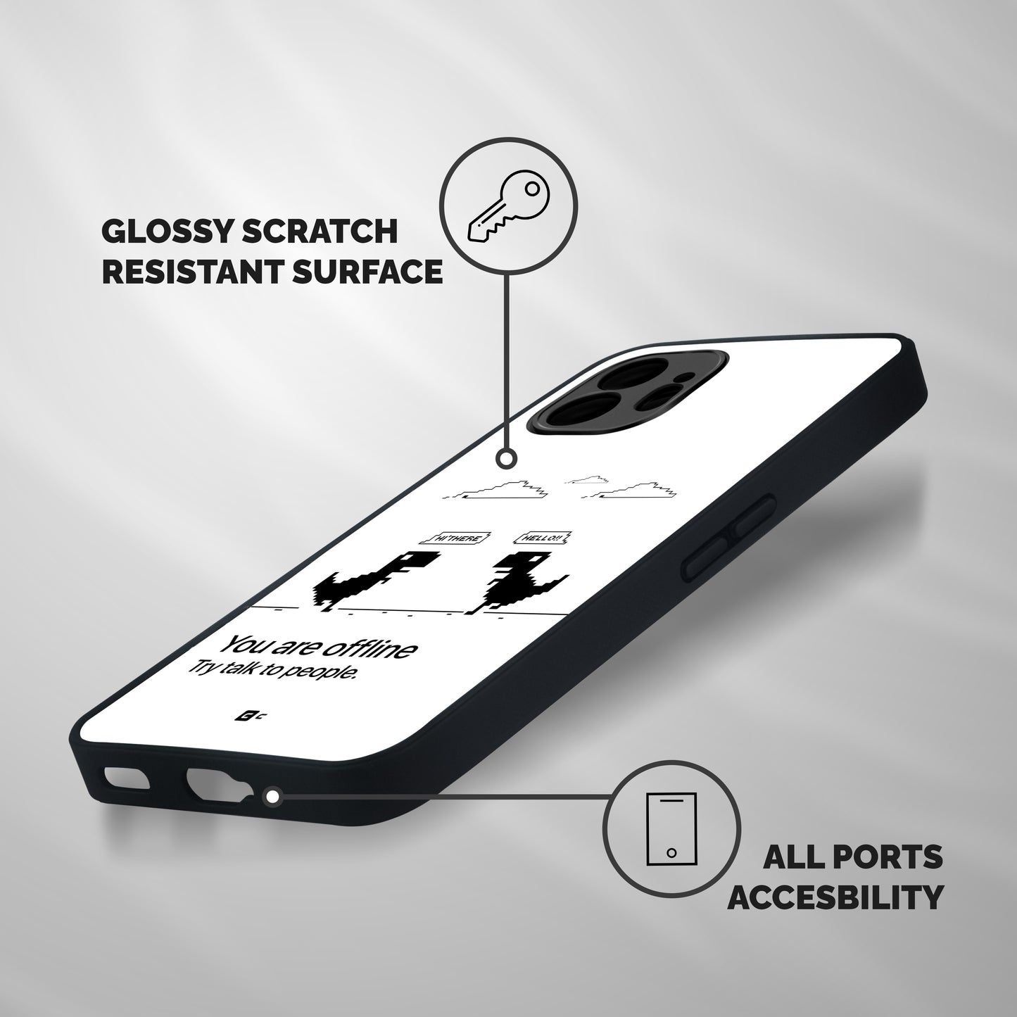 You Are Offline Shockproof Hybrid Protection (Metal + TPU) Back Case Cover