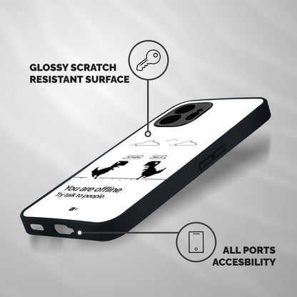 You Are Offline Shockproof Hybrid Protection (Metal + TPU) Back Case Cover