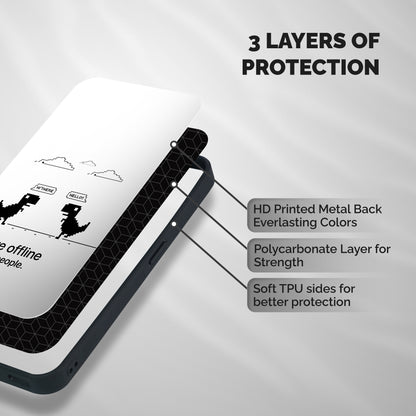 You Are Offline Shockproof Hybrid Protection (Metal + TPU) Back Case Cover