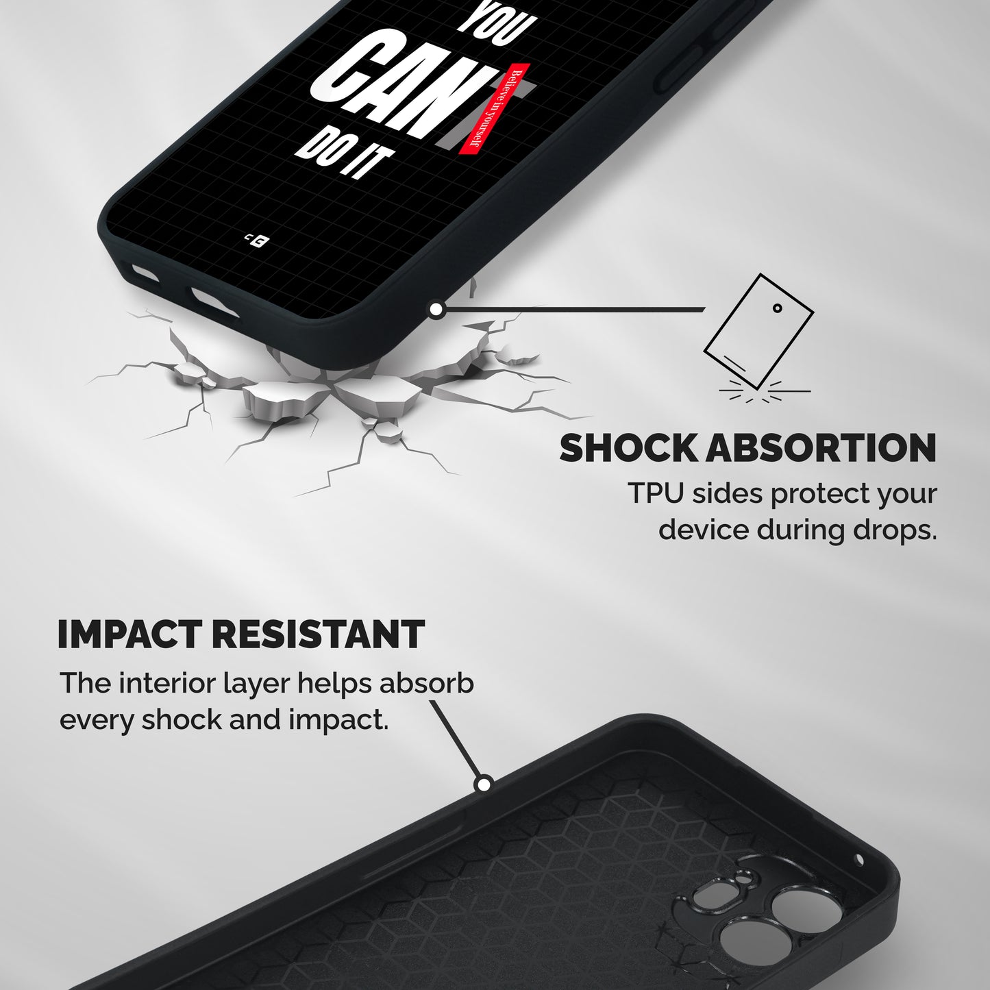 You Can Do It Shockproof Hybrid Protection (Metal + TPU) Back Case Cover