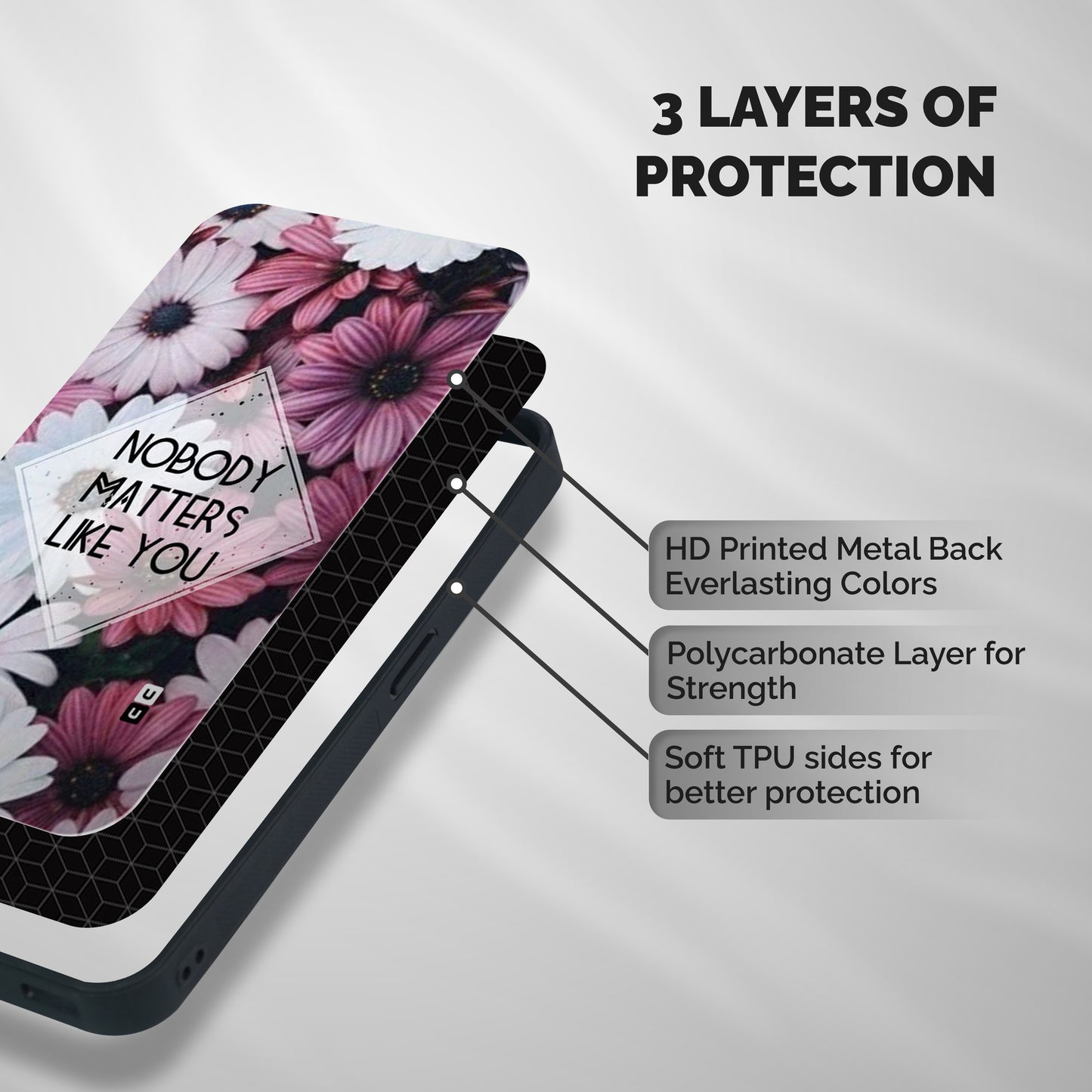 You Matter Shockproof Hybrid Protection (Metal + TPU) Back Case Cover