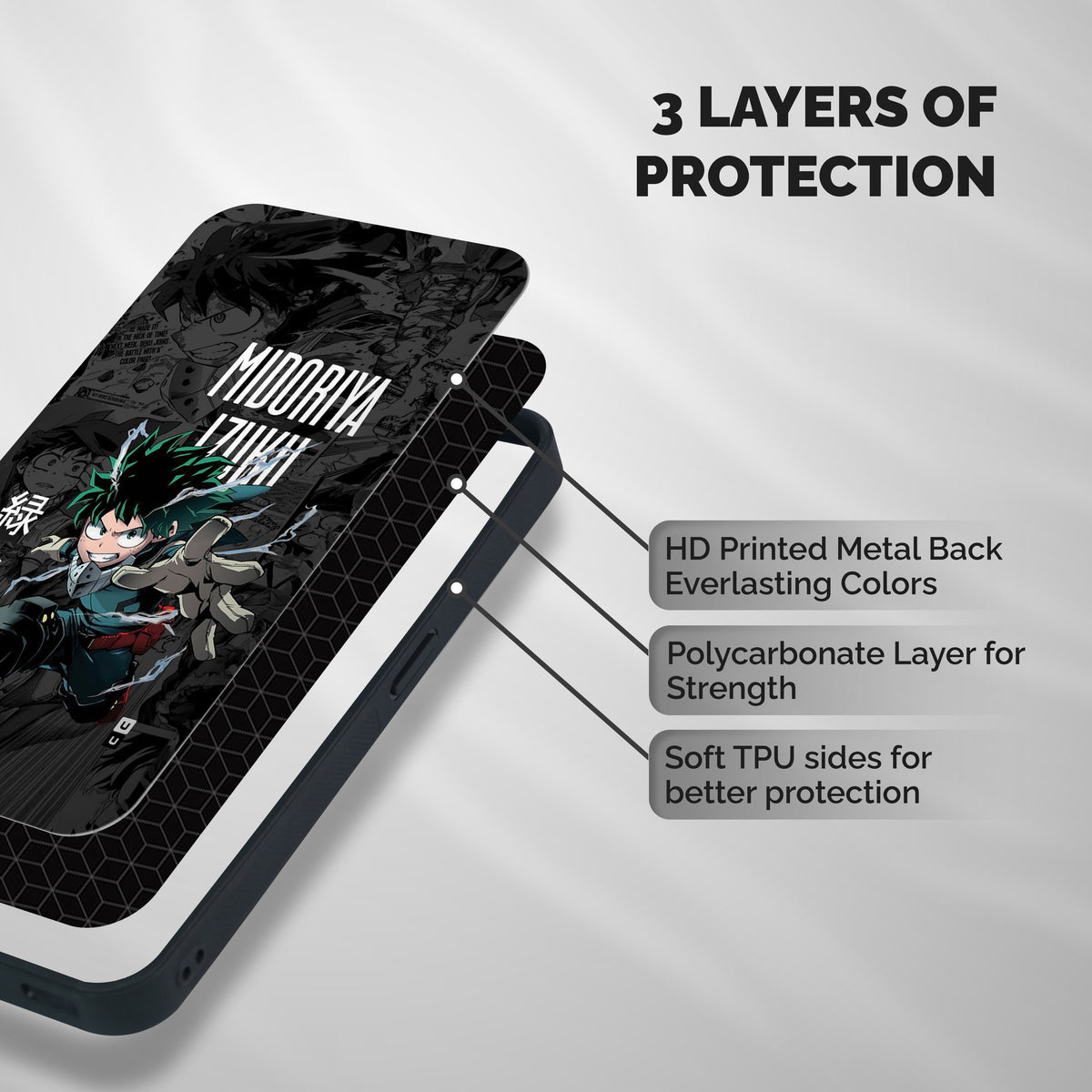 Young Midoriya Shockproof Hybrid Protection (Metal + TPU) Back Case Cover