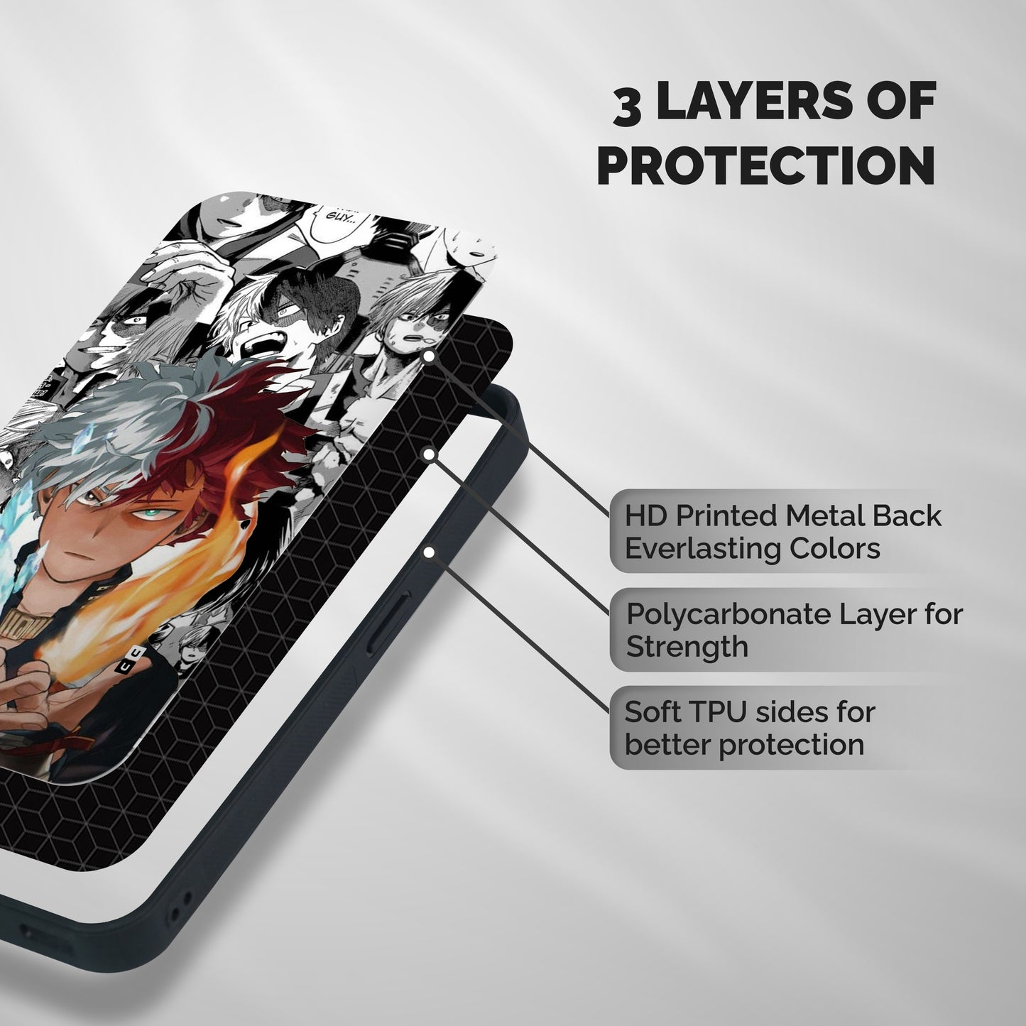 Young Todoroki Shockproof Hybrid Protection (Metal + TPU) Back Case Cover