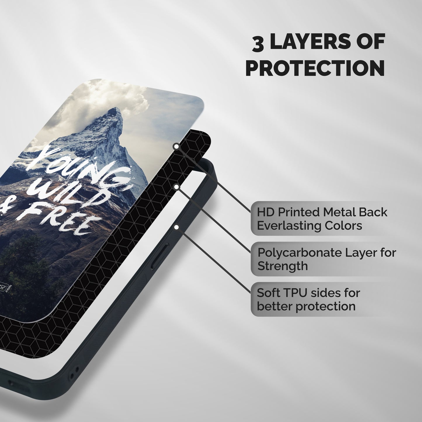 Young Wild and Free Shockproof Hybrid Protection (Metal + TPU) Back Case Cover