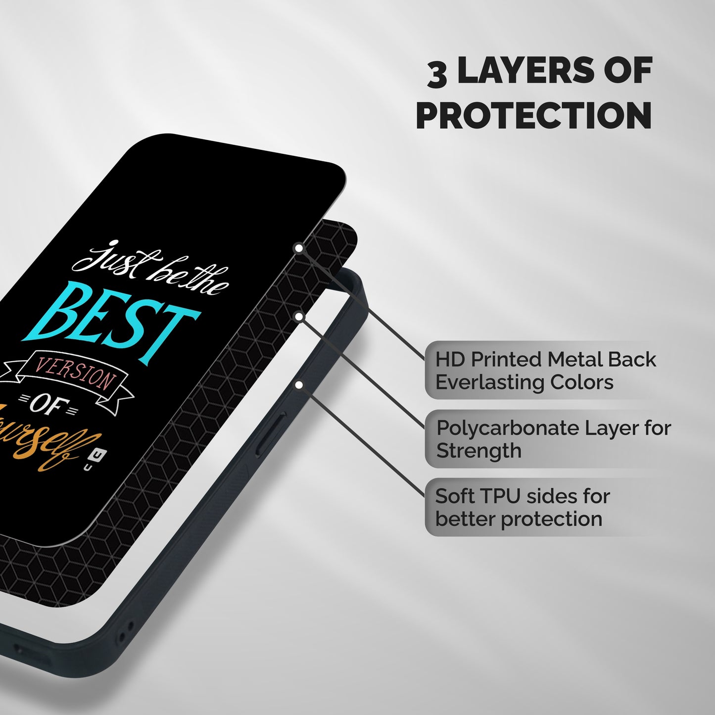 Your Best Version Shockproof Hybrid Protection (Metal + TPU) Back Case Cover