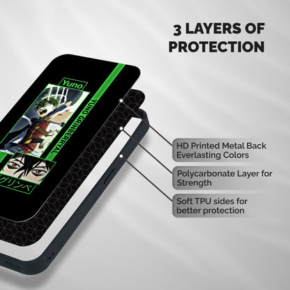 Yuno Black Clover Shockproof Hybrid Protection (Metal + TPU) Back Case Cover