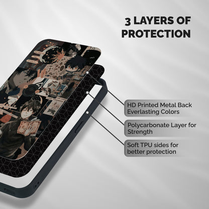 Yuno Collage Shockproof Hybrid Protection (Metal + TPU) Back Case Cover