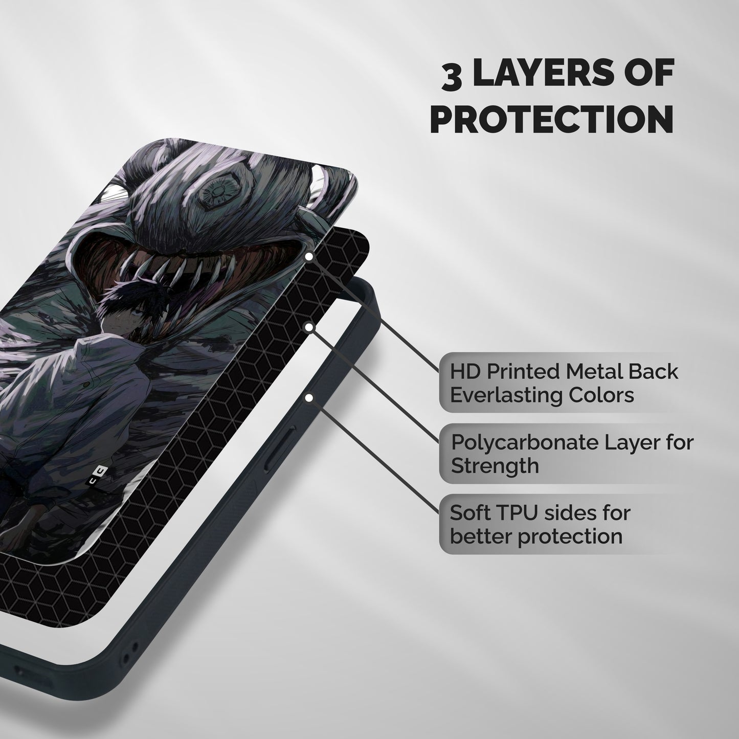 Yuta Strongest Curse User Shockproof Hybrid Protection (Metal + TPU) Back Case Cover