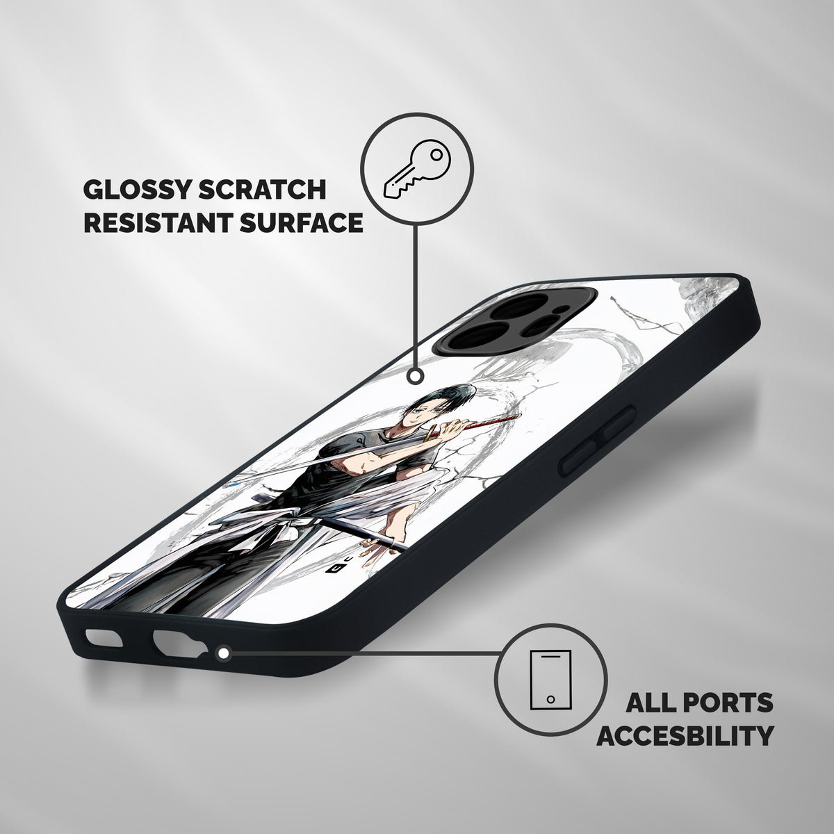 Yuta With Katana Shockproof Hybrid Protection (Metal + TPU) Back Case Cover