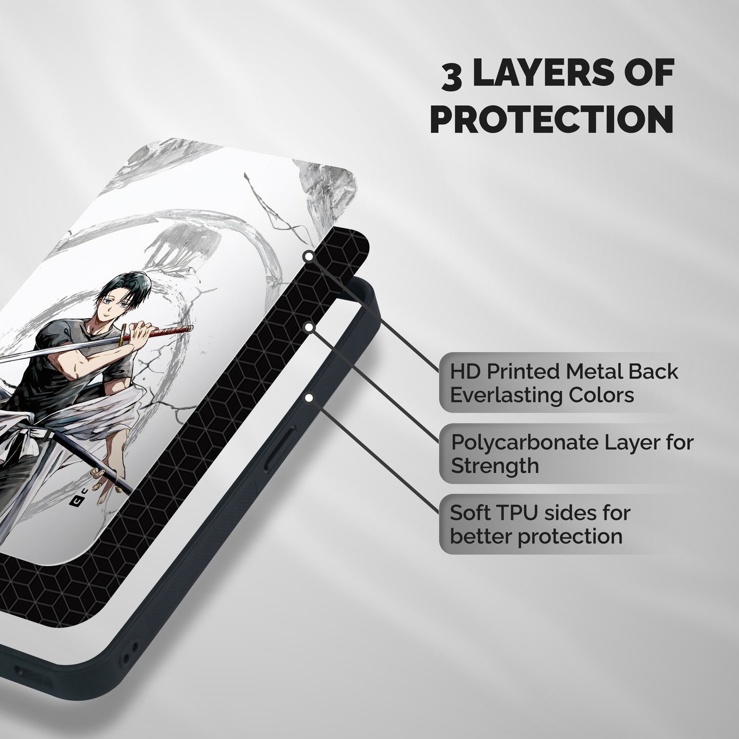 Yuta With Katana Shockproof Hybrid Protection (Metal + TPU) Back Case Cover