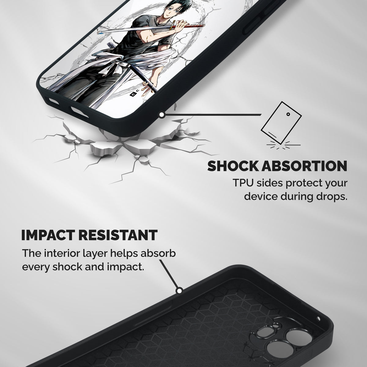 Yuta With Katana Shockproof Hybrid Protection (Metal + TPU) Back Case Cover