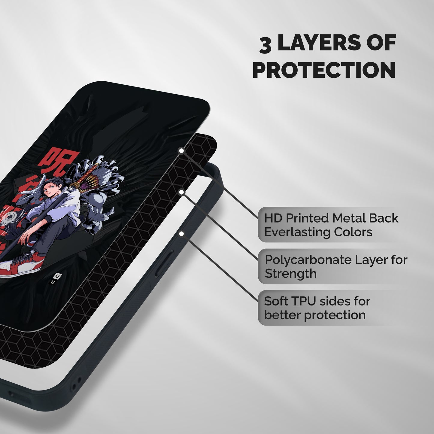 Yuta With Rika Shockproof Hybrid Protection (Metal + TPU) Back Case Cover