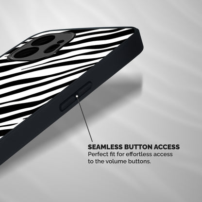 Zebra Pattern Print Shockproof Hybrid Protection (Metal + TPU) Back Case Cover