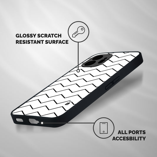 ZigZag Simple Classic Lines Shockproof Hybrid Protection (Metal + TPU) Back Case Cover