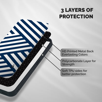 Zip Zap Pattern Shockproof Hybrid Protection (Metal + TPU) Back Case Cover