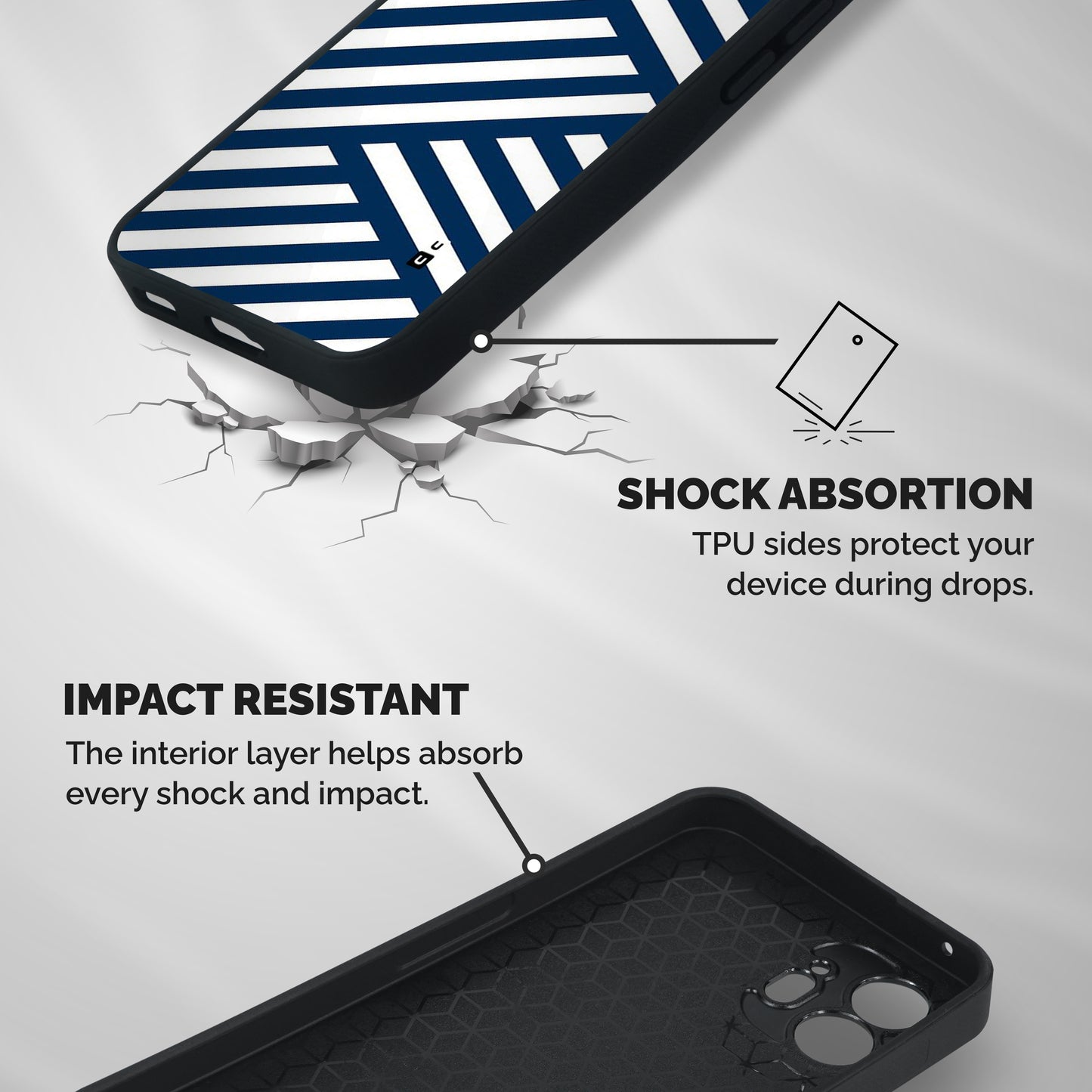 Zip Zap Pattern Shockproof Hybrid Protection (Metal + TPU) Back Case Cover