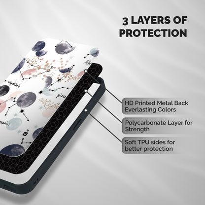 Zodiac Shockproof Hybrid Protection (Metal + TPU) Back Case Cover