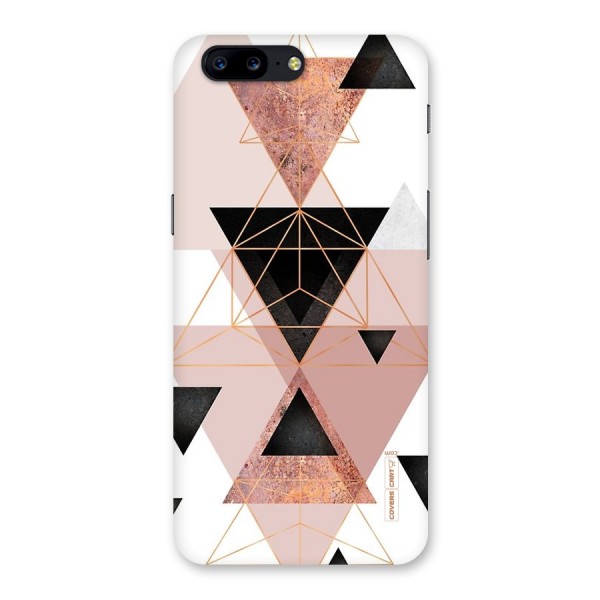 Abstract Rose Gold Triangles Back Case for OnePlus 5