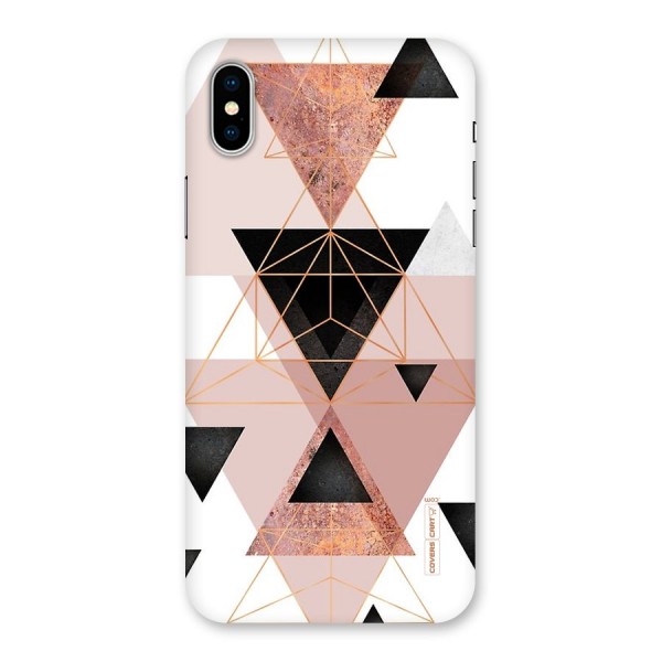 Abstract Rose Gold Triangles Back Case for iPhone X