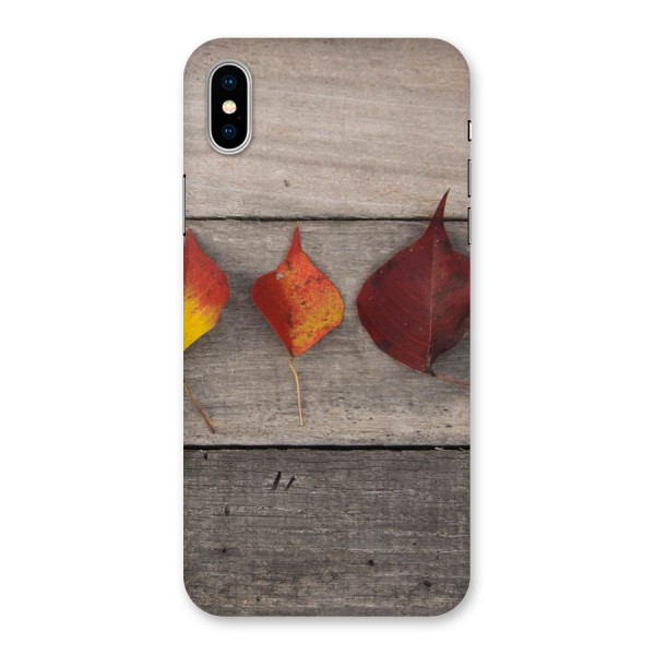 Beautiful Wood Leafs Back Case for iPhone X