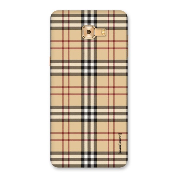 Beige Check Back Case for Galaxy C9 Pro