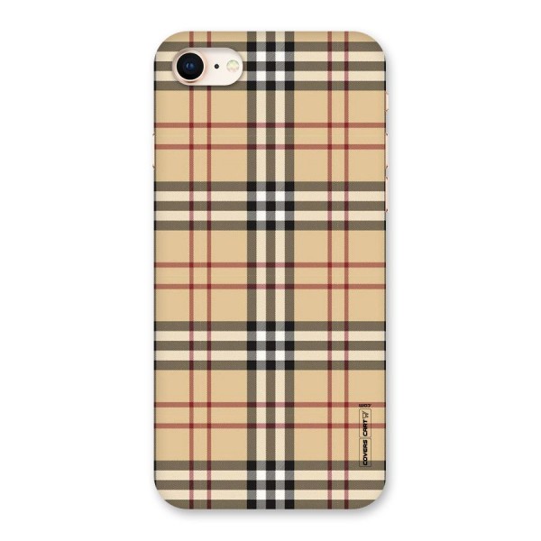 Beige Check Back Case for iPhone 8