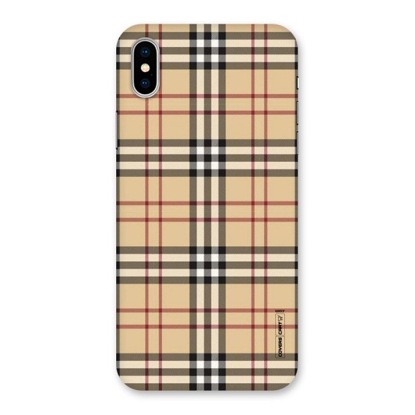 Beige Check Back Case for iPhone X