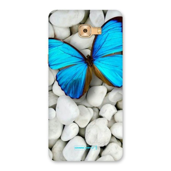 Blue Butterfly Back Case for Galaxy C9 Pro