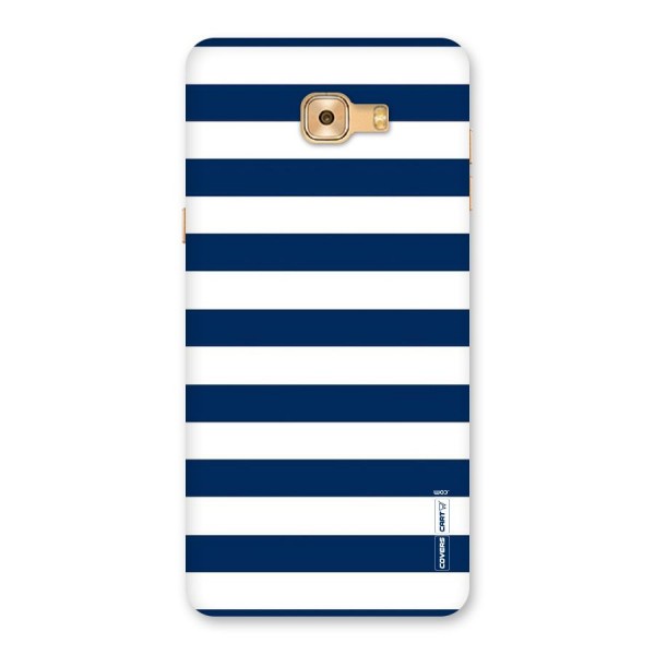 Classic Blue White Stripes Back Case for Galaxy C9 Pro