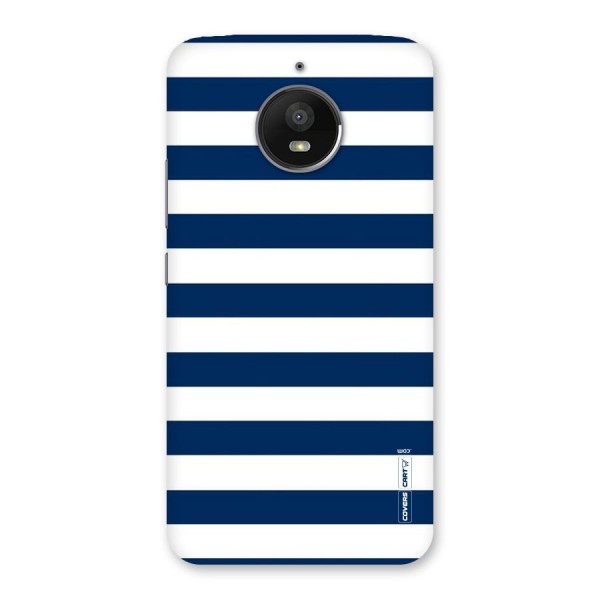 Classic Blue White Stripes Back Case for Moto E4 Plus