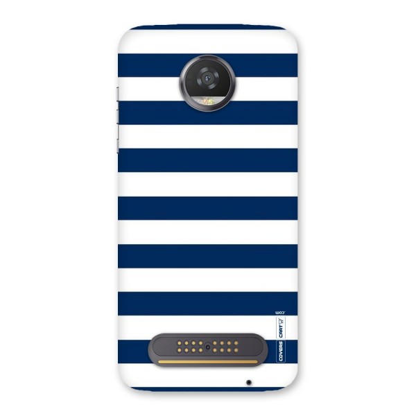 Classic Blue White Stripes Back Case for Moto Z2 Play