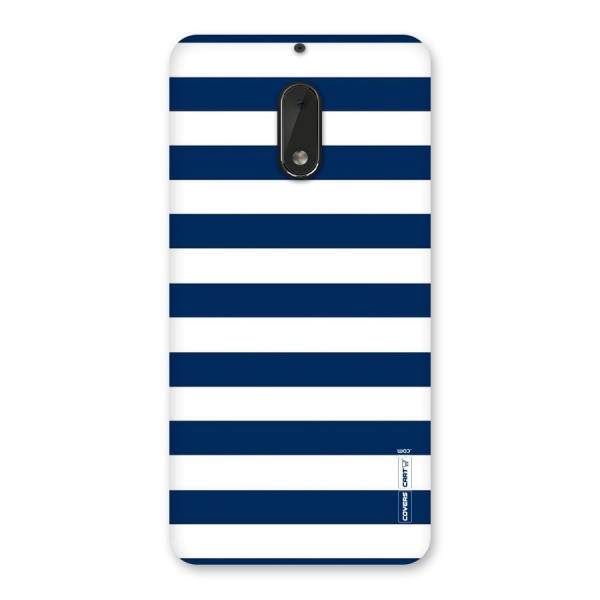 Classic Blue White Stripes Back Case for Nokia 6