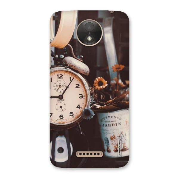 Clock And Flowers Back Case for Moto C Plus