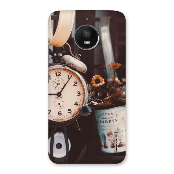 Clock And Flowers Back Case for Moto E4 Plus