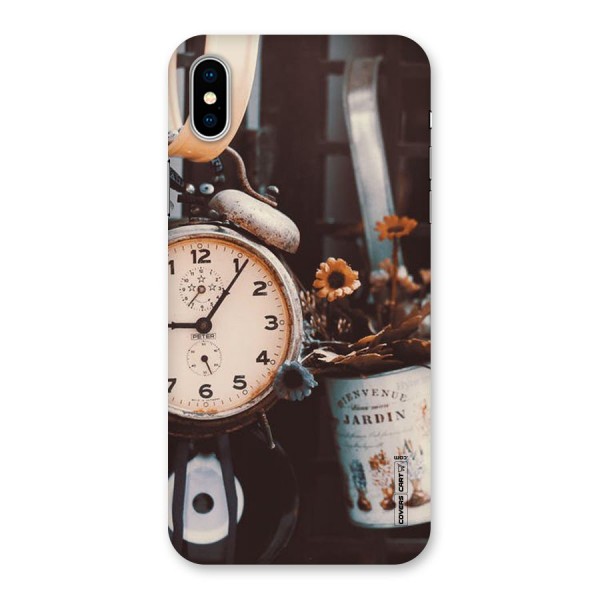 Clock And Flowers Back Case for iPhone X