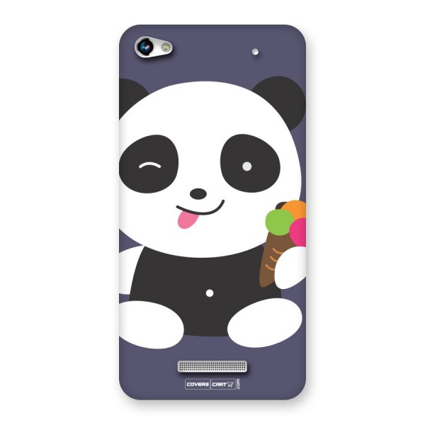 Cute Panda Blue Back Case for Canvas Hue 2 A316