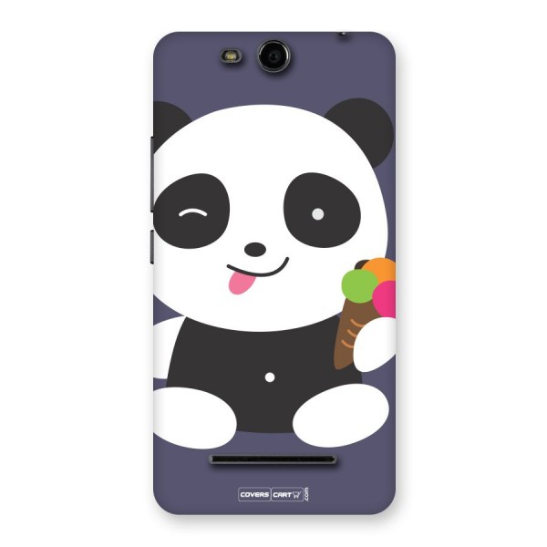 Cute Panda Blue Back Case for Canvas Juice 3