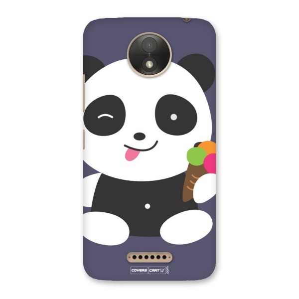 Cute Panda Blue Back Case for Moto C Plus