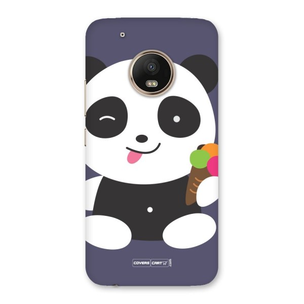 Cute Panda Blue Back Case for Moto G5 Plus