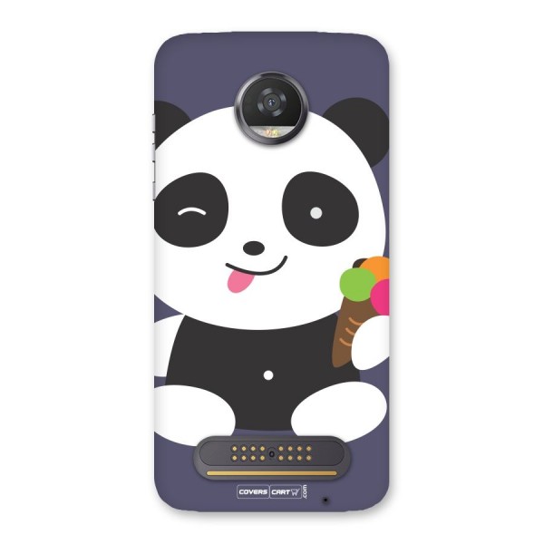 Cute Panda Blue Back Case for Moto Z2 Play
