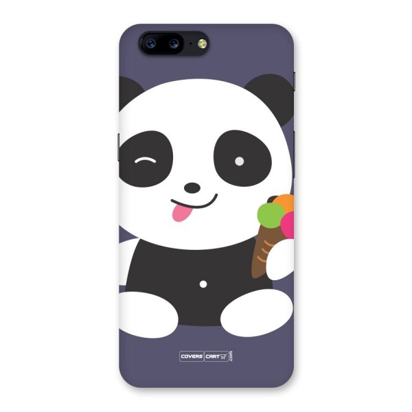 Cute Panda Blue Back Case for OnePlus 5