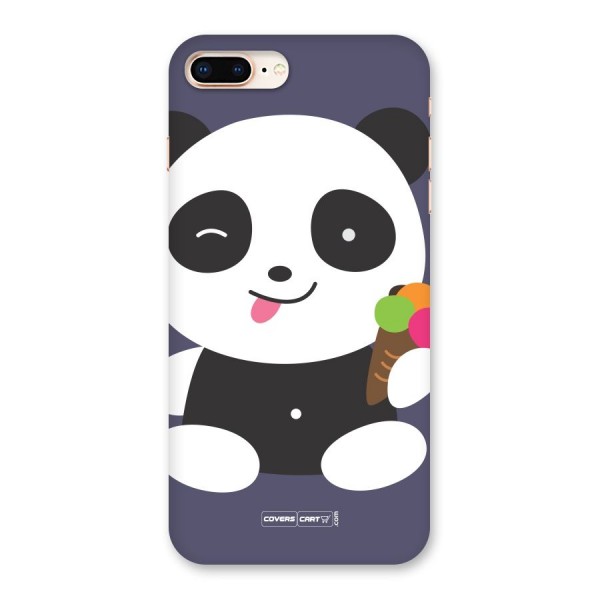Cute Panda Blue Back Case for iPhone 8 Plus