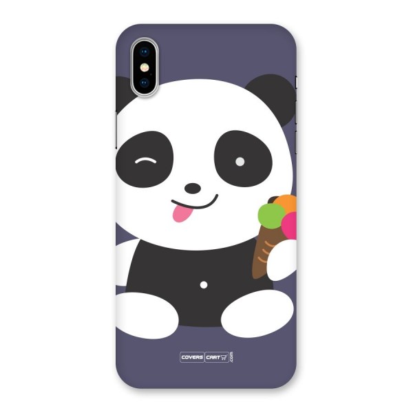 Cute Panda Blue Back Case for iPhone X